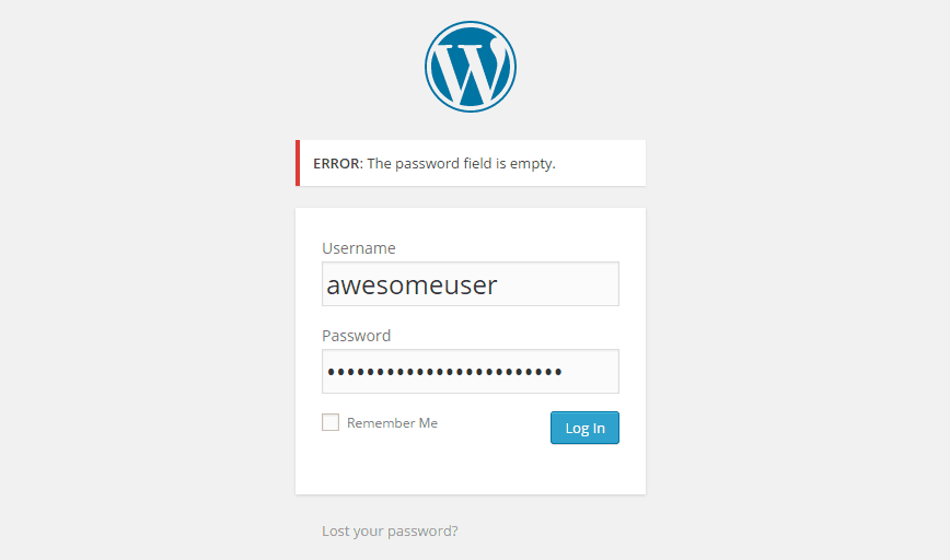 WordPress / "Error: The password field is empty" - How To Fix