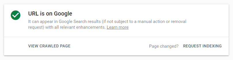 Google Search Console: Request indexing function